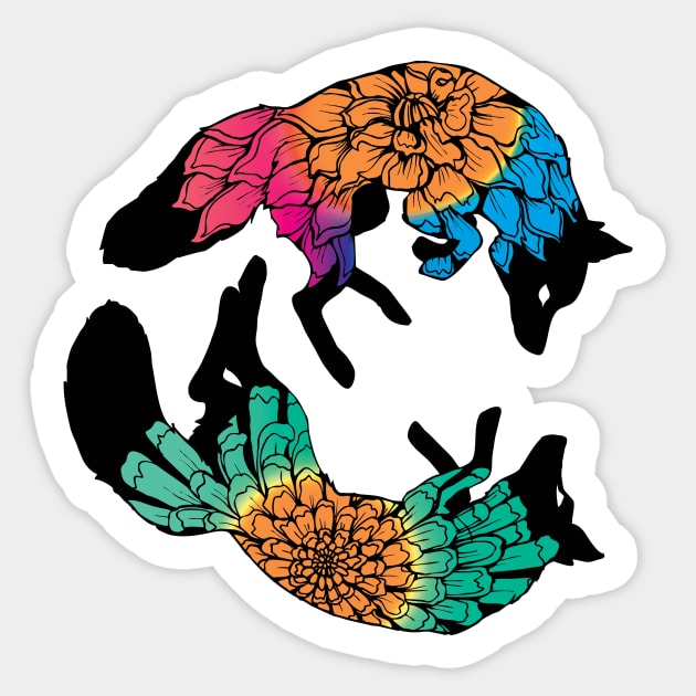Fox Flower Spirit - Color Sticker by Plaguedog